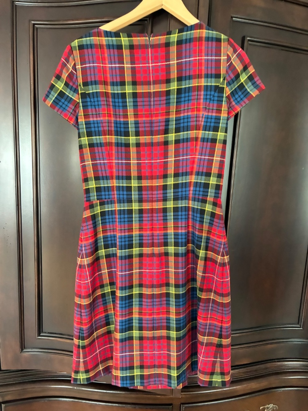 Brooks Brothers Red Fleece Plaid Dress Size 6 Tartan Short Sleeve - Picture 2 of 5
